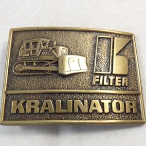 Vintage Kralinator Filter Heavy Equipment Sector Belt Buckle